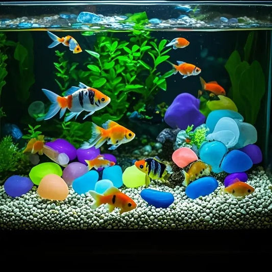 100pcs Artificial Mixed Color Glow Stones Fluorescent Rocks For Home Decor